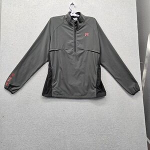Rogue Fitness  Men Jacket L Gray Logo Spellout Quarter Zip Activewear